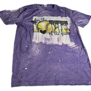 Gildan Womens Baseball Shirt Size S Small Tshirt For The Love of The Game Purple
